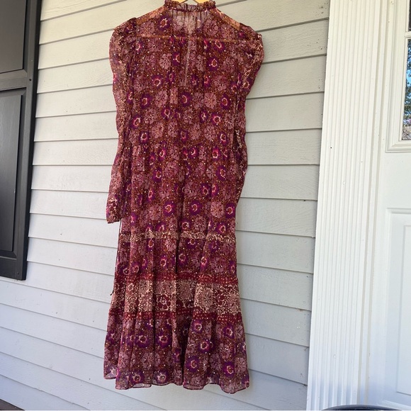 Ulla Johnson Silk Dress Midi Alessandro Floral  US 4 New - Picture 9 of 10